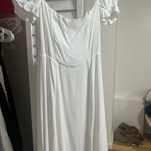 Aritzia Wilfred White Midi Dress